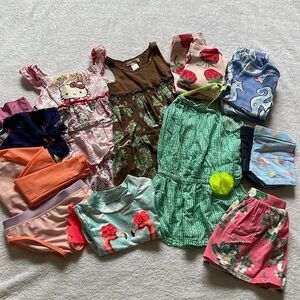 Large Girl's 3T Bundle: Dresses, Romper, PJs, Casual, Swim (15 Pieces)